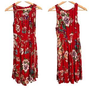 Bila Womens M Dress Floral Smocked Peasant Bohemian Sundress Festival Boho Flowy